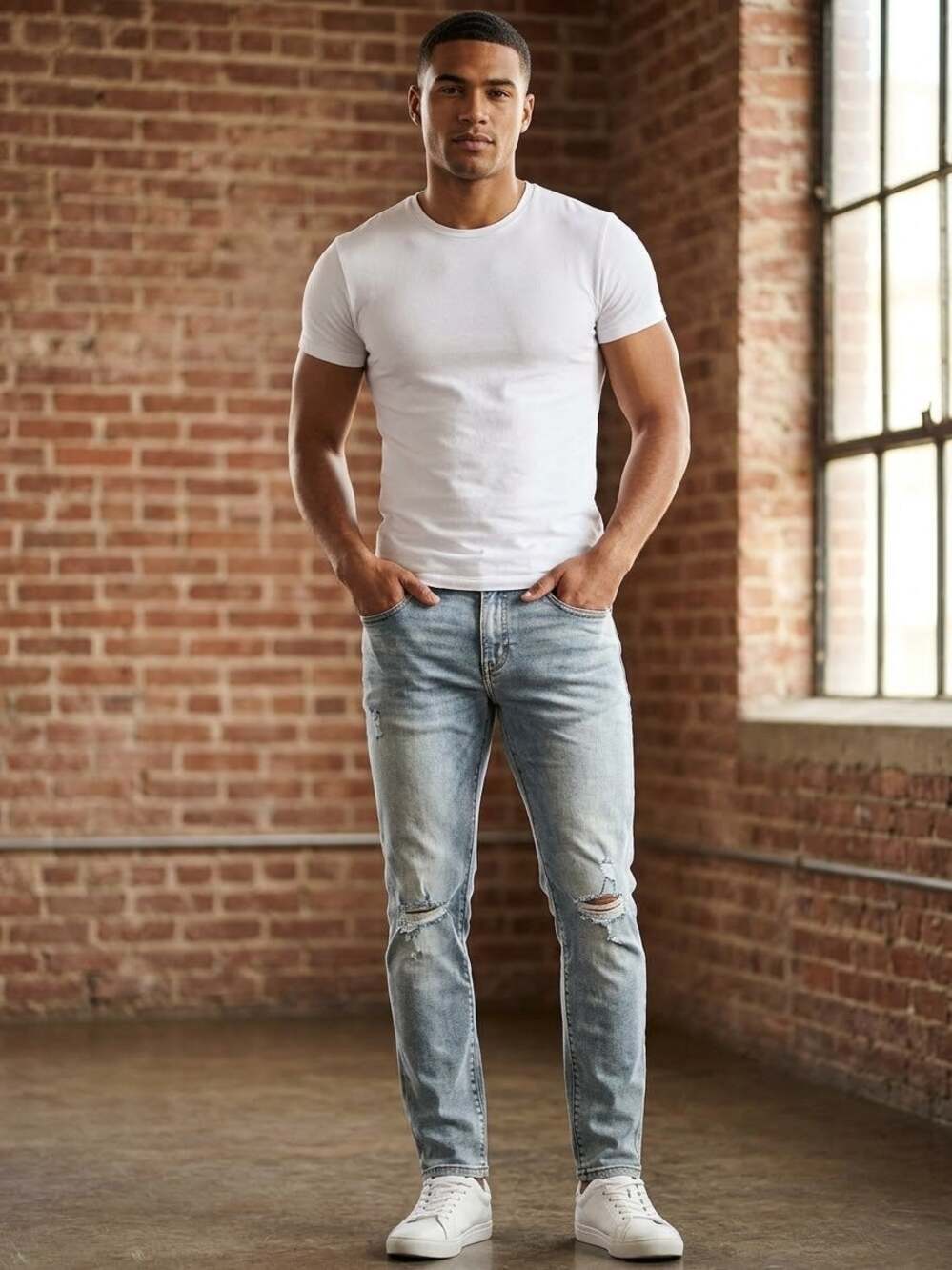 True Religion Geno Relaxed Slim Jeans Men's Size 16 Distressed Light Wash Denim
